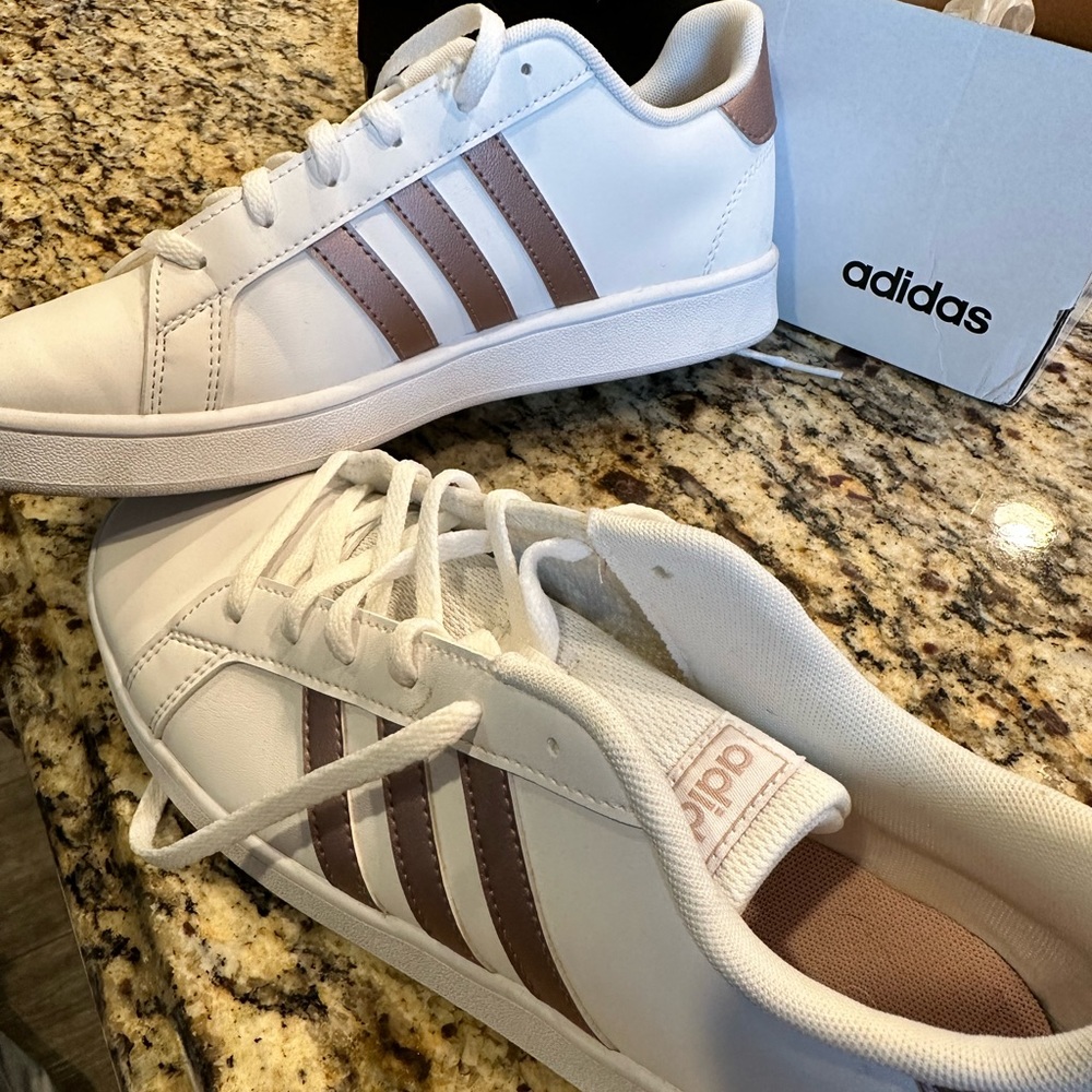 Rose gold adidas Grand Court